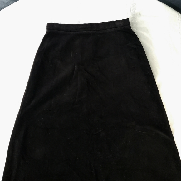 Vintage 70s Chessa Davis Velvet 100% Cotton Dark Brown A-Line Maxi Skirt Size 6 - Picture 8 of 10